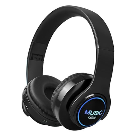 Over Ear Trådlösa Bluetooth-kompatibla Hörlurar Med Färgglatt Ljus Aktiv Brusreducering Djup Bas Öronkåpor