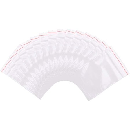 Pakke med 500 stk gjennomsiktige plastposer med glidelås 5x7cm