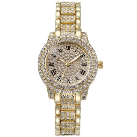 Kvartsur Klocka Herr & Dam All Diamond Mode Klocka + Armband