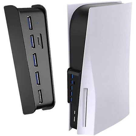 Ps5 USB Hub Extender 5-portars överföringsexpansionsadapter Converter Splitter(svart)