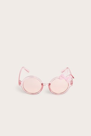 Kappahl | Brokatowe okulary przeciwsłoneczne z króliczymi uszkami Jasnoróżowy ONE SIZE | Jasnoróżowy