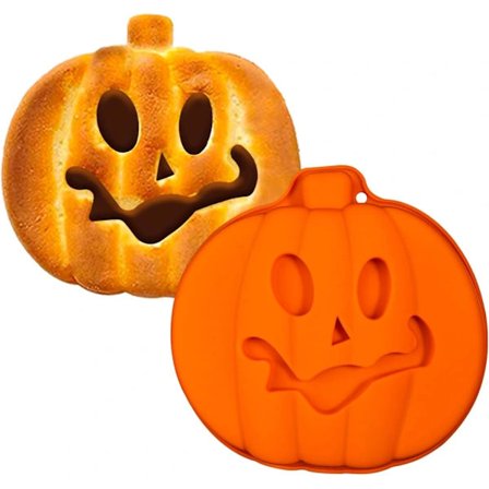 Silikoneform, 8 tommer, Jack O Lantern, græskarkageform, Halloween-kageforme til Halloween-fest