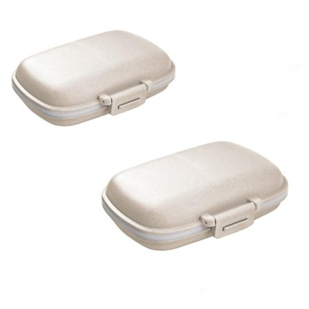 2-pack reseväska för piller, 8 fack bärbar pillerbox, fickplånbok liten pillerbox