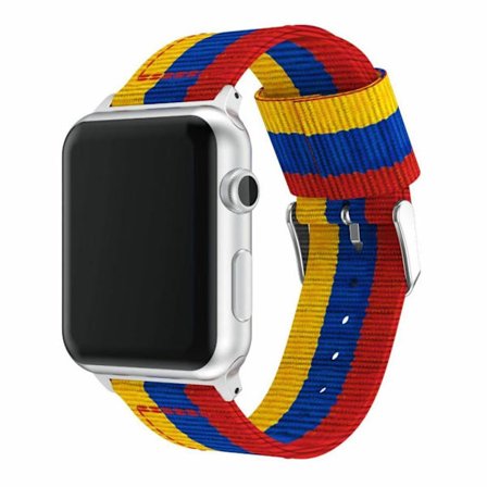 Apple Watch Series 4 40 mm klockarmband i randig stil - Gul / Blå / Röd