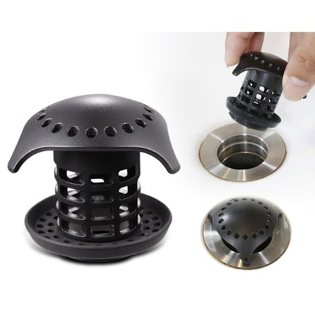 Sort 2-pak badekar vask hår catcher brusebad afløb beskytter filter, hvid, afløbsstørrelser 1,25"-1,75"