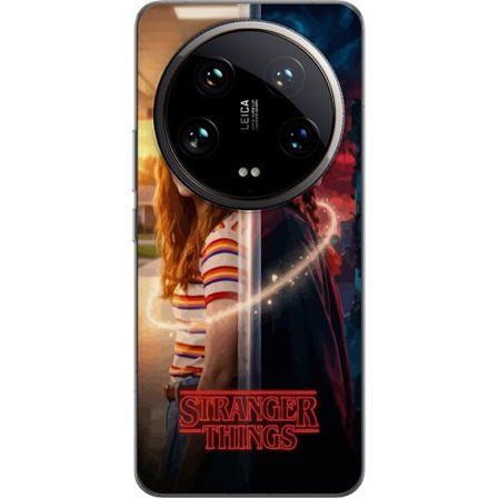 Kompatibel Mobilcover til Xiaomi 14 Ultra Delt portræt af Max Mayfield mellem hverdag og mørk parallel verden i Stranger Things-stil
