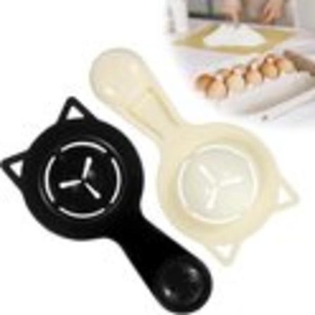 ING To morsomme eggeplommeseparatorer, en eggeplommeseparator, en søt eggeplommefilterpapirseparator med håndtak og en eggehviteseparator.