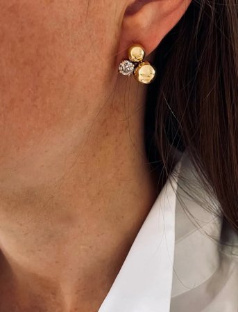 Bud to rose Brea Crystal Earring Silver - Gold - ONE SIZE