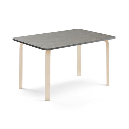 Tisch ELTON, 1200x700x640 mm, Linoleum dunkelgrau, Birke