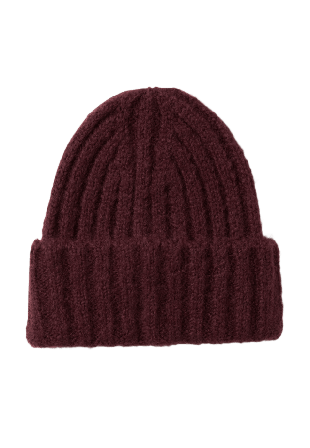 Wera Grovt ribbstickad mössa KATE Mössor & hattar Röd ONESIZE