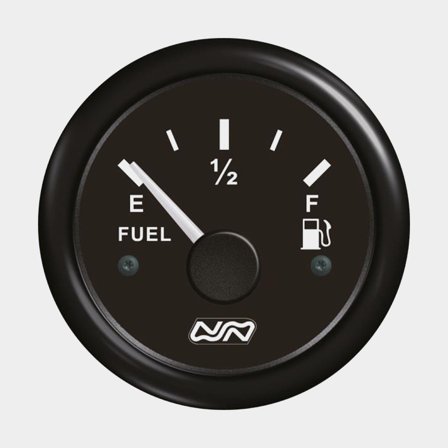 Jauge de carburant Nuova Rade Fuel Level Gauge, sans buée, Ø52 mm, 12 V / 24 V, 0 - 190 Ω, noir, sans capteur