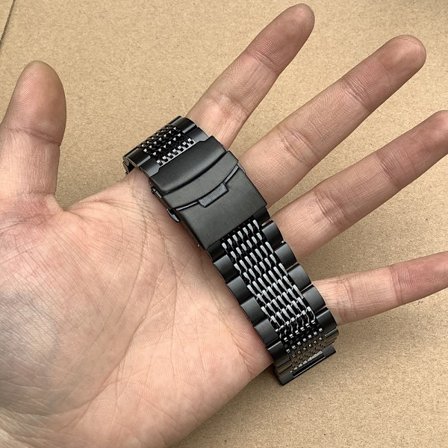 Hopea musta premium ruostumattomasta teräksestä valmistettu rannekoru verkkohihna