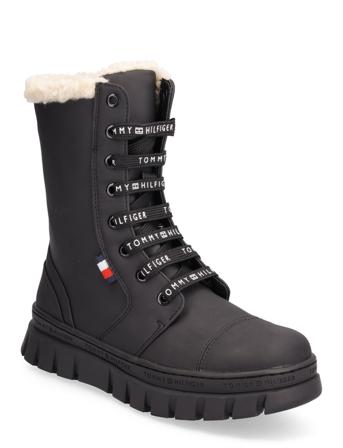T3A5-32426-1442999- Vinterstøvler Med Snøre Sort Tommy Hilfiger