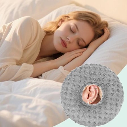 Ørepiercingpute med hull - Myk smultringpute for sidesovere | Smertelindrende og beskyttende