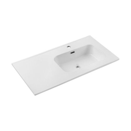 Infälld vit keramikhäll - Höger sida - L 90 x P 46 cm