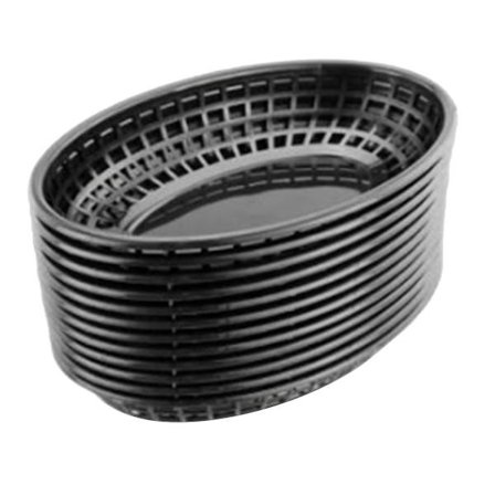 12 stk. Plast Fastfood Kurve Oval Serveringsfad Morgenmad Middagstallerkener Pommes Frites Kage Br