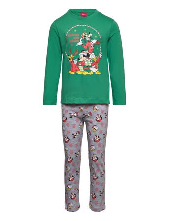 Pyjama Ong Pyjamas Sett Grønn Mickey Mouse*Betinget Tilbud
