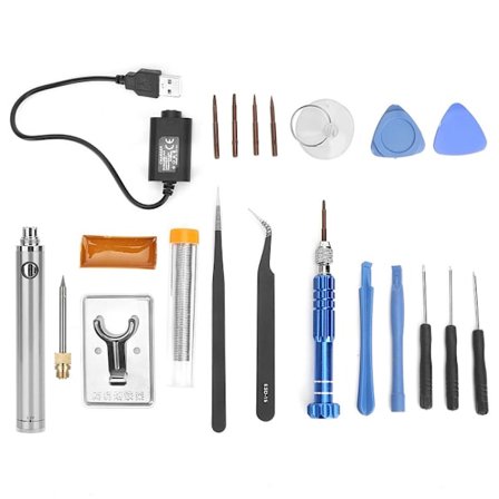 USB Lade Loddebolt Sett Bærbar Trådløs Elektrisk Loddepenn Sveiseverktøy Sølv