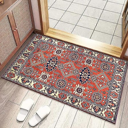 Sklisikre Dørmatter for Innendørs Bruk, Vaskbar Vannabsorberende Smussavvisende Dørmatte Retro Persisk Matte, 40x60cm/50x80cm C 40 x 60 cm