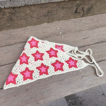 Virkad huvudduk Triangelscarf 7 7