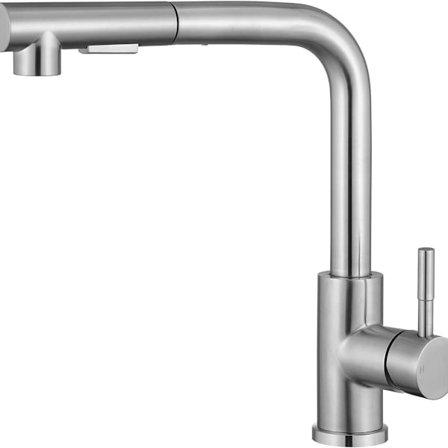 Nedtrekkbar kjøkkenkran, sammenleggbar vaskebatteri i rustfritt stål