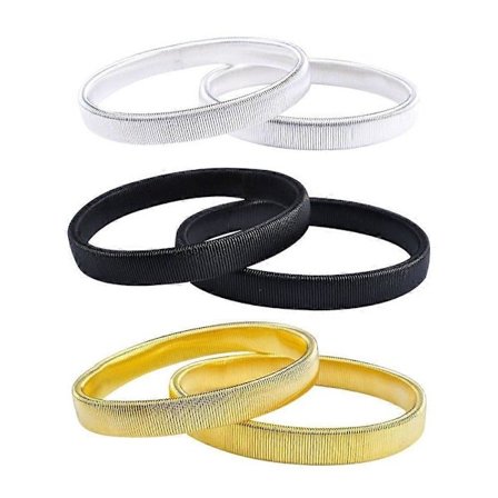 Ærmeholdere med lange ærmer (3 par) Skridsikre metalarmbånd | Forhindrer manchetter i at glide | Behagelige at have på