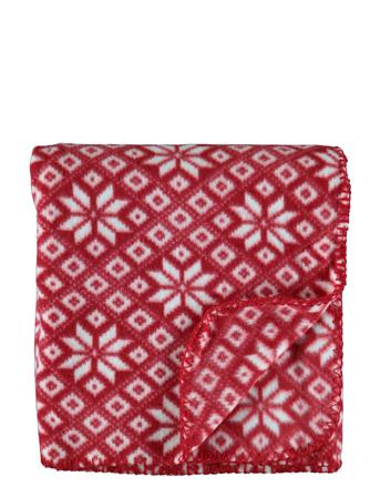 Fleece Pläd Stjärna Home Textiles Cushions & Blankets Blankets & Throws Röd Noble House