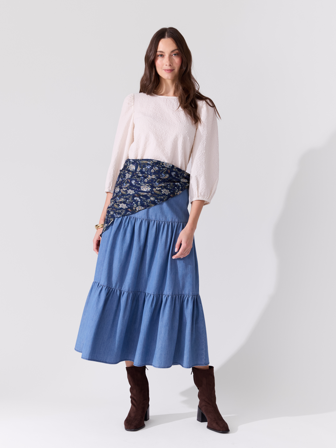 MATCH - Kelsey skjerf - Va Vite - Str. ONESIZE - Dame - Tilbehør - Blå - 100% viskose