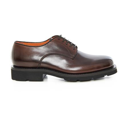 Santoni, Leather lace-up shoes Brązowy, Mężczyzna, Rozmiar: 44 EU