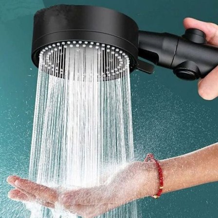 1 stk. Høytrykks vannsparende dusjhode, 6 moduser justerbar flaggermus