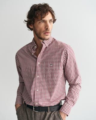 GANT - Smårutete poplinskjorte i regular fit - Herre - 4XL