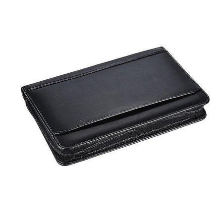 A5 PU Læder Portfolio Mappe Med Lynlås | Visitkortholder Og Memo Pad Organizer