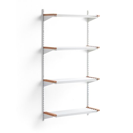 Wandgarderobenschrank JEPPE mit 4 Schuhböden, Grundelement, 1790x900x310 mm, weiß/Eiche
