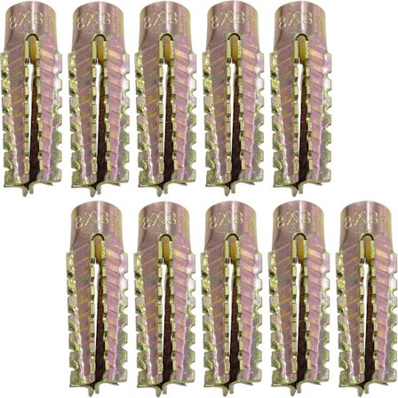 10x Metall Ekspansjonsplugger - 8x38mm - For Feste I Betong, Porebetong, Gipsfliser