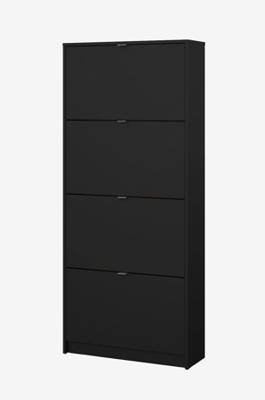 Tvilum - Skor Skoskåp m. 4 tippbara dörrar och 2 lager - Paket - Svart - Skoskåp - Från Homeroom