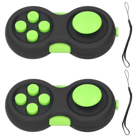 2st Hudplockningsdyna Leksak Ångest Stress relief fingertopsleksak Barn Vuxna Handgåva (Svart Grön)
