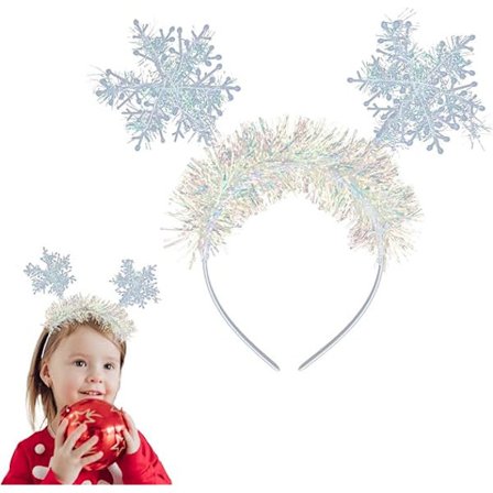 Jul Snefnug Hårbånd, Glitter Snefnug Hovedbeklædning Glædelig Jul Hårbånd Jul Glitter Hårbånd Jul Hårbånd