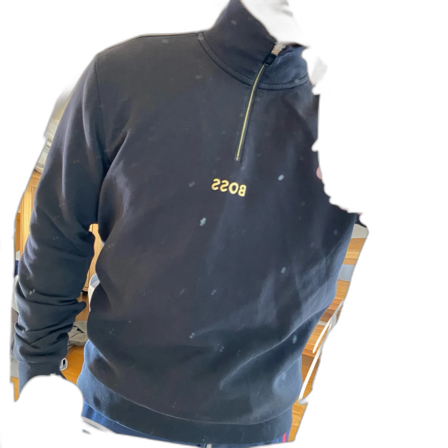 Svart BOSS half zip sweatshirt