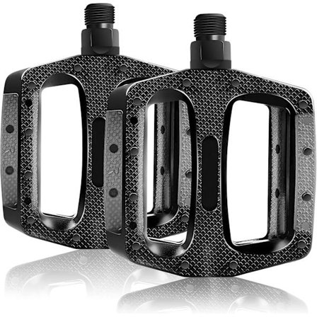 Sykkelpedaler, universelle pedaler terrengsykkelpedaler holdbare sklisikre brede plattformer for 9/16" terrengsykkel BMX sammenleggbar landeveissykkel