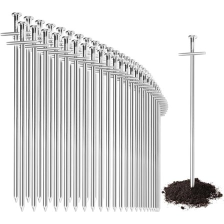 10x Tältpinnar i Stål - Långa, Robusta Markpinnar kompatibla för Camping och Utomhusbruk - Idealiska kompatibla för Normala och Hårda Underlag