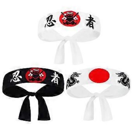 3 KPL Japanilainen Karate-otsapanta miehille Ninja Samurai -otsapanta Sushi-kokin asusteet Kunto-otsapannat aikuisille