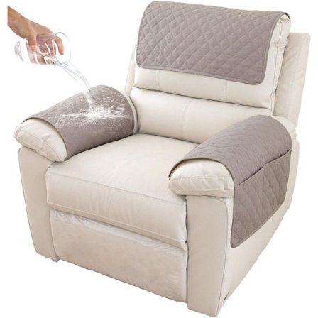 Skridsikkert møbelbetræk (38 cm x 57 cm) - ternet lysegrå