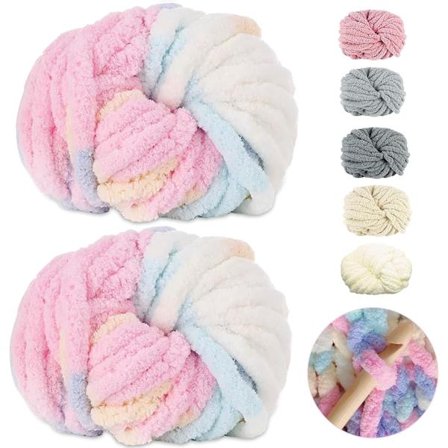 500g (250gx2) Paksu Garnboll n. 54m Chenille Paksu Pälsgarn Pehmeä Villa Paksu Garn Pehmeä Neulelanka Virkattuihin Peittoihin Huiveihin Hattuihin