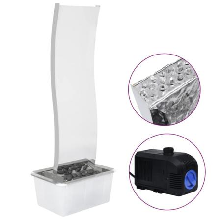 Vidaxl Trädgårdsfontän Med Pump Rostfritt Stål 130 Cm S-formad Silver