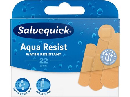 SALVEQUICK Plåster Aqua Resist Mix 22/fp - Lyreco - Skyddsutrustning - Första Hjälpen - Plåster