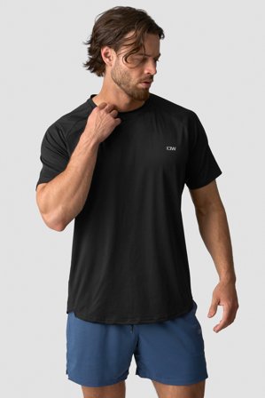 ICANIWILL - Stride Raglan T-shirt Black - Herre - ICIW