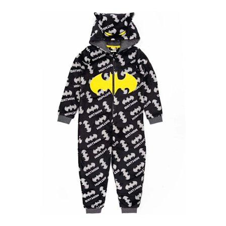 Batman Boys Fluffy All-In-One Nightwear 11-12 år Svart/Grå/