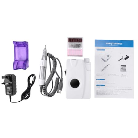 Bärbar elektrisk nagelborrmaskin, slipmaskin, uppladdningsbar sladdlös nagelpolerare, manikyrset 110‐240V