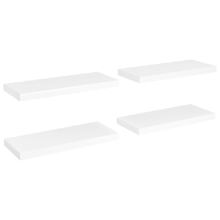 Vidaxl Svävande Vägghyllor 4 St Vit 60x23,5x3,8 Cm Mdf Vit