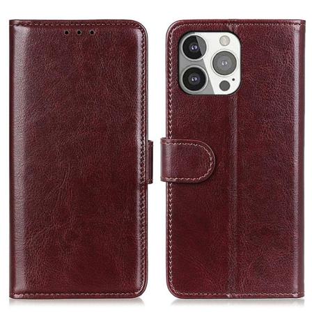 Iphone 13 Pro Fodral Crazy Horse Läder Brun Brun